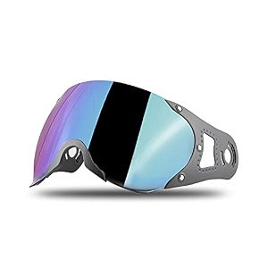 steelbird sb-27 helmet visor compatible for all sb-27 model helmets chrome blue visor