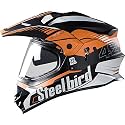 Steelbird Off Road Racing SB-42 Helmet with Plain Visor (Matt Black and Dark Orange, L)