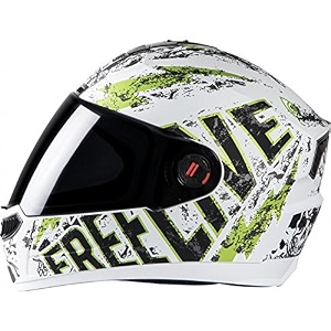 steelbird sba-1 free live matt white with green with plain visor580mm