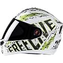 Steelbird SBA-1 Free Live Matt White with Green with Plain visor,580mm