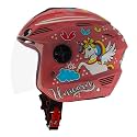 Steelbird SBA-6 Unicorn ISI Certified Open Face Graphic Helmet for Women and Kids