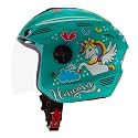 Steelbird SBA-6 Unicorn ISI Certified Open Face Graphic Helmet for Women and Kids