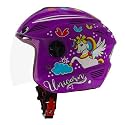 Steelbird SBA-6 Unicorn ISI Certified Open Face Graphic Helmet for Women and Kids