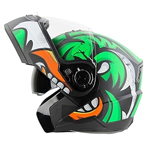steelbird sba-7 isi certified flip-up helmet for men and women with inner smoke sun shield