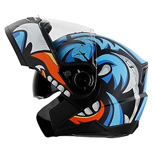 steelbird sba-7 isi certified flip-up helmet for men and women with inner smoke sun shield