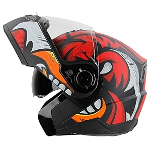 steelbird sba-7 isi certified flip-up helmet for men and women with inner smoke sun shield