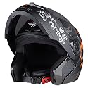 Steelbird Sba-7 Mahadev Motorcycling Isi Certified Flip-Up Helmet For Men And Women (Matt Black Orange, 580 Mm)