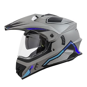 steelbird sbh-13 racer bluetooth off road isi certified motocross double visor full face helmet outer clear visor and inner smoke sun shield