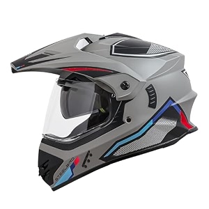 steelbird sbh-13 racer bluetooth off road isi certified motocross double visor full face helmet outer clear visor and inner smoke sun shield