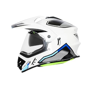 steelbird sbh-13 racer bluetooth off road isi certified motocross double visor full face helmet outer clear visor and inner smoke sun shield