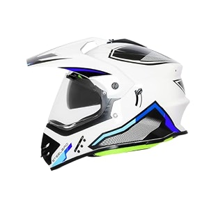 steelbird sbh-13 racer bluetooth off road isi certified motocross double visor full face helmet outer clear visor and inner smoke sun shield