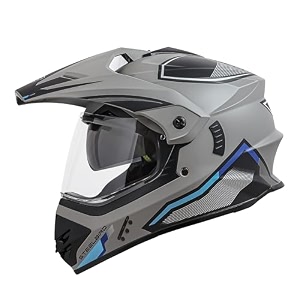 steelbird sbh-13 racer bluetooth off road isi certified motocross double visor full face helmet outer clear visor and inner smoke sun shield