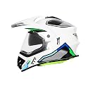 Steelbird SBH-13 Racer Bluetooth Off Road ISI Certified Motocross Double Visor Full Face Helmet Outer Clear Visor and Inner Smoke Sun Shield
