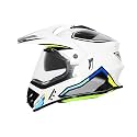 Steelbird SBH-13 Racer Bluetooth Off Road ISI Certified Motocross Double Visor Full Face Helmet Outer Clear Visor and Inner Smoke Sun Shield