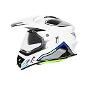 Steelbird SBH-13 Racer Bluetooth Off Road ISI Certified Motocross Double Visor Full Face Helmet Outer Clear Visor and Inner Smoke Sun Shield