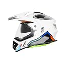 Steelbird SBH-13 Racer Bluetooth Off Road ISI Certified Motocross Double Visor Full Face Helmet Outer Clear Visor and Inner Smoke Sun Shield