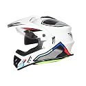 Steelbird SBH-13 Racer Bluetooth Off Road ISI Certified Motocross Double Visor Full Face Helmet Outer Clear Visor and Inner Smoke Sun Shield