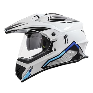 steelbird sbh-13 racer off road isi certified motocross double visor full face graphic helmet outer clear visor and inner smoke sun shield