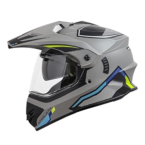 steelbird sbh-13 racer off road isi certified motocross double visor full face graphic helmet outer clear visor and inner smoke sun shield