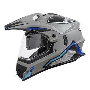 steelbird sbh-13 racer off road isi certified motocross double visor full face graphic helmet outer clear visor and inner smoke sun shield