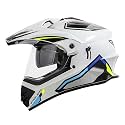 Steelbird SBH-13 Racer Off Road ISI Certified Motocross Double Visor Full Face Graphic Helmet Outer Clear Visor and Inner Smoke Sun Shield