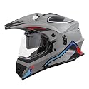 Steelbird SBH-13 Racer Off Road ISI Certified Motocross Double Visor Full Face Graphic Helmet Outer Clear Visor and Inner Smoke Sun Shield