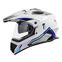 Steelbird SBH-13 Racer Off Road ISI Certified Motocross Double Visor Full Face Graphic Helmet Outer Clear Visor and Inner Smoke Sun Shield
