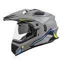 Steelbird SBH-13 Racer Off Road ISI Certified Motocross Double Visor Full Face Graphic Helmet Outer Clear Visor and Inner Smoke Sun Shield