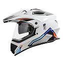 Steelbird SBH-13 Racer Off Road ISI Certified Motocross Double Visor Full Face Graphic Helmet Outer Clear Visor and Inner Smoke Sun Shield