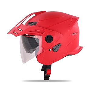 steelbird sbh-23 gt plus open face isi certified motorcycling helmet with inner sun shield with skull cap
