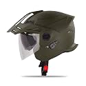 Steelbird Sbh-23 Gt Plus Open Face Isi Certified Motorcycling Helmet with Inner Sun Shield with Skull Cap