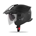 Steelbird Sbh-23 Gt Plus Open Face Isi Certified Motorcycling Helmet with Inner Sun Shield with Skull Cap
