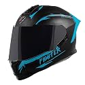 Steelbird SBH-57 Fighter F2 ISI and DOT Certified Full Face Helmet for Men and Women with Inner Silver Sun Shield