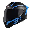 Steelbird SBH-57 Fighter F2 ISI and DOT Certified Full Face Helmet for Men and Women with Inner Silver Sun Shield