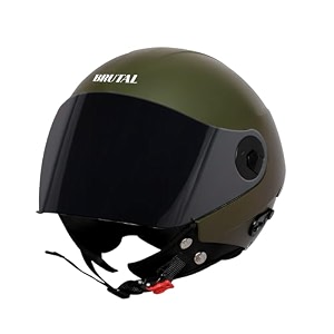 steelbird sbh-64 brutal plus reflector isi certified open face helmet for men and women with extra smoke visor with skull cap