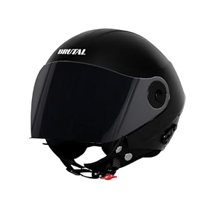 steelbird sbh-64 brutal plus reflector isi certified open face helmet for men and women with extra smoke visor with skull cap