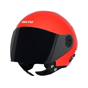 steelbird sbh-64 brutal plus reflector isi certified open face helmet for men and women with extra smoke visor