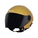 Steelbird SBH-64 Brutal Plus Reflector ISI Certified Open Face Helmet for Men and Women with Extra Smoke Visor with Skull Cap