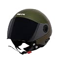 Steelbird SBH-64 Brutal Plus Reflector ISI Certified Open Face Helmet for Men and Women with Extra Smoke Visor