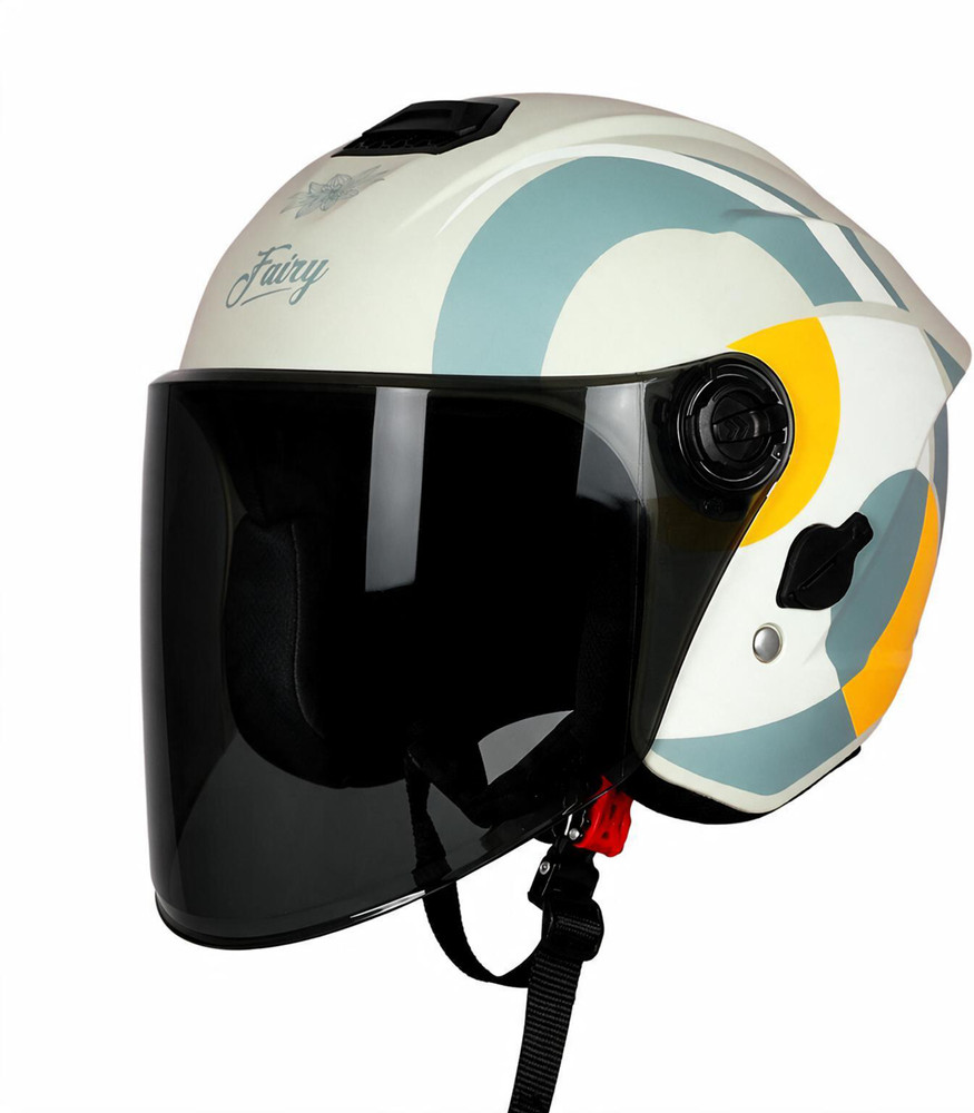 Graphics For Android Certification Steelbird SBH-80 Fairy FR4 ISI Certified Open Face Graphic Helmet For ...