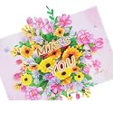 Steelhill 3D Pop Up Cards,Thinking of You Card for Women,Valentines Day Gifts Cards for Kids School,Greeting Cards with Envelope for Mother's Day Card for Wife,Girlfriend(Miss you card)