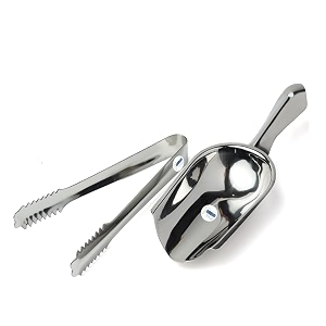 stainless steel ice scoop and ice tong set  cooking serving tong  ice picker for bar  restaurants  kitchen food scoops  bbq tong
