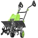 STEELITE 18 Inch Width Electric Tiller Cultivator, 8.7-Inch Depth Electric Rototiller with 24 Durable Steel Tines, 13.5 Amp Corded Cultivator for Gardening, Adjustable Wheels for Lawn Yard and Garden