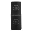 STEELMAN PRO 1/2-Inch Drive 6-Point 19mm x 21mm Double Ended Impact Flip Socket, Durable Corrosion-Resistant Steel, Laser-Etched Callouts