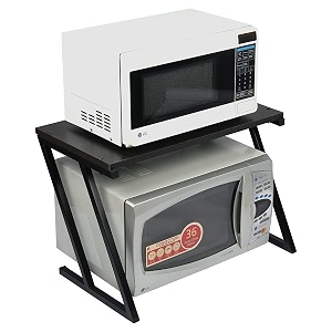 microwave oven rack amp toaster stand multipurpose kitchen countertop shelf for home kitchen office brown z shape