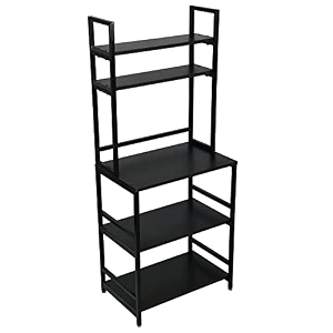 steelmanic microwave oven rack stand amp toaster stand multipurpose kitchen organizer storage shelf for home kitchen amp offce brown 5 shelf dlx