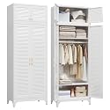 Steeloong 86"Armoire Wardrobe Close,Metal Wardrobe Cabinet with Hanging Rod