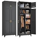 SteeLoong Armoire Wardrobe Closet,86" H Wardrobe Cabinet with Hanging Rod