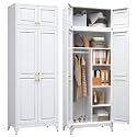 SteeLoong Armoire Wardrobe Closet,Metal Wardrobe Cabinet with Hanging Rod