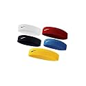 STEFFER Cotton Headband Sports,Gym Workout,Yoga Sweatband-All Sports Wear Headband Fitness Band Unisex (Pack Of 5 Red/Yellow/White/Black/Blue)